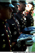Marines with Folded Flags